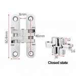 1 tk varjatud risthingedega voldikukse hinged n&auml;htamatu ukse riistvara kapikapi akna m&ouml;&ouml;bli jaoks puitkastid
