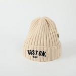 &Uuml;hev&auml;rviline kiri Beanie M&uuml;ts Talvine soe kootud m&uuml;ts t&uuml;drukutele Poistele Vintage tikitud BOSTON V&auml;ikelaste Laste heegeldatud kapoti 47-52cm