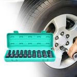 10Pcs 1/2 Drive Impact Socket Set Car Maintenance Tool 8mm-19mm Easy to Install Portable Wrench