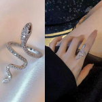 &Uuml;li&otilde;pilaste ni&scaron;&scaron; Snake Ring: Trendikas avatud m&auml;hisega disain nimetiss&otilde;rme jaoks, k&uuml;lm stiil, ideaalne kingitus t&uuml;druks&otilde;brale. h&otilde;be
