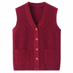 Vest V-kaelusega vest Keskealistele ja eakatele naistele Kevadine ja s&uuml;gisene temperament Elegantsed eakate riided XXXXL