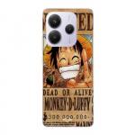 Coque Xiaomi Redmi Note 14 5G One Piece Wanted Poster Monkey D. Luffy Maniacase
