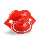 Sucette l&egrave;vres - T&eacute;tine b&eacute;b&eacute; - Rouge - Silicone - Bout rond - 0 mois - Naissance - Lent