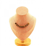 Pierres et Min&eacute;raux. Collier 10 perles Bois 8 mm. Chaine en acier inoxydable Collier femmes, hommes. Taille personnalisable.