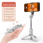 Juhtmevaba Bluetooth selfipulk ja statiiv &ndash; Alumiiniumsulam, Multifunktsionaalne mobiilseks fotograafiaks ja otse&uuml;lekanneteks Q11 MINI+ stainless steel must