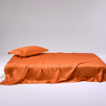 100% Egiptuse puuvillane voodilinu komplekt 1000TC 4/6 osa Voodipesu komplekt Kahekohaline Kuninganna Luksuslik pehme pinguldatud linu tasane linu padjap&uuml;&uuml;r Single 4pcs orange
