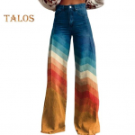 Naiste vabaaja p&uuml;ksid V&auml;rviline 3D lilleprindiga Laia s&auml;&auml;rega K&otilde;rge v&ouml;&ouml;kohaga Suur pluss-suurus Teksad N&ouml;&ouml;p- ja lukukinnisega Taskutega Pikad p&uuml;ksid kohtinguks XL