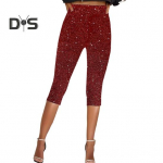 Naiste k&auml;rbitud p&uuml;ksid elastsed k&otilde;rge v&ouml;&ouml;kohaga kitsad, l&auml;ikivad litrid P&uuml;ksid Puhkus Reisimine T&ouml;&ouml; vabaaja p&uuml;ksid S punane