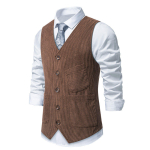 Meeste &uuml;likonnavest Moodne allakeeratava kraega taskutega &uuml;likonnavestid Inglise stiilis Smart Casual Vintage h&auml;rrasmees Vaba aja peo vest 2XL