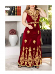 Pikk kleit Ramzan Georgette M&Uuml;&Uuml;K Eid Maroko kleit Dubai kaftan Abaya Farasha FREE SIZE punane