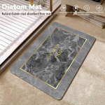 Luksuslik marmorimustriga diatomiitmuda vannimatt - Imav, libisemiskindel, pestav 80x120cm