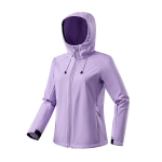 Naiste Softshell Jakk Kerge Fliisvoodriga Veekindel Jope Vihmajakk Kapuutsiga V&auml;litingimustes Matkamiseks 5XL lilla