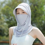 Suvine j&auml;&auml;siidist m&uuml;ts naistele, hingav n&auml;omask, kaelakaitsega UV-kaitsega m&uuml;ts, v&auml;ljas&otilde;iduks, spordiks, p&auml;ikesekaitsega beanie must