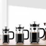 Prantsuse presskann, k&otilde;rge boorsilikaatklaas, majapidamises kasutatav roosakuldne k&auml;sitsi valmistatud kohvikann, roostevabast terasest filtriga teekeetja 350ML68*170mm must