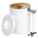 Ise segav kruus 350ml Ise segav kohvikruus Magnetiline segamiskruus Roostevabast terasest p&ouml;&ouml;rlev magnetiline isesegamiskruus 350ml valge