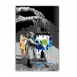 Uus grafitikunst Armsad lapsed l&otilde;uendimaal T&auml;navakultuuri seinakunst Banksy plakatikontor Elutuba Kodukaunistus Mural Ilma raamita 21*30cm