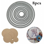 8 tk &uuml;mmargune metallist l&otilde;ikevormi &scaron;abloon DIY scrapbook albumi kaunistus reljeef&scaron;abloon kaust k&auml;sit&ouml;&ouml; maalimiseks ja kaunistamiseks