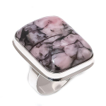 Rhodonite Gemstone Handmade 925 Sterling Silver Jewelry Ring Size 9 k0f28