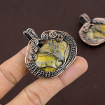 Tree Of Life BumbleBee Jasper Handmade Copper Wire Wrap Pendant 2 o0c21