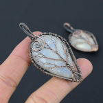 Tree Of Life Rainbow Moonstone Copper Wire Wrap Jewelry Pendant 2.76 o3u56