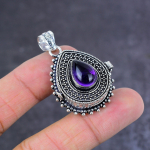 Sage Amethyst Handmade 925 Sterling Silver Jewelry Poison Pendant 1.77 m8z41