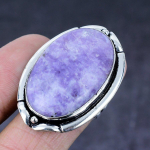 Lepidolite Stone Handmade 925 Steling Silver Jewelry Ring Size 8 b3y39