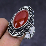 Carnelian handmade 925 Sterling Silver Jewelry Ring Size 10 v8y24