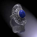 Lapis Lazuli Handmade 925 Sterling Silver Jewelry Ring Size 7.5 k5u09