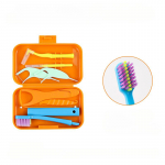 Hambaravi Puhastuskomplektid Kaasaskantavad Reisihambaravi Komplektid Eemaldatav Hambahari Hambavahehari Keelepuhastaja oranž