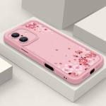 Roosa Sakura Mustriga P&otilde;rutuskindel &Uuml;mbris iPhone 16 Pro Max 15 Plus 14 Pro 13 12 11 XS XR 8 7 jaoks TPU Pehme Matt Silikoonist Telefoni Katte Kest iPhone 16E must