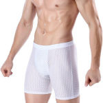 Alusp&uuml;ksid Meeste L&uuml;hikesed p&uuml;ksid Hingav pikk aluspesu Meeste V&otilde;rgustik Suured Meeste Alusp&uuml;ksid Meeste J&auml;&auml;siidid Lahe auguga Boxer Sexy Homme 4XL