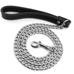 Roostevabast terasest kullatud dongel koera veojalg puusahip-stiilis kuldne koera kett 11.5mm*120cm gray