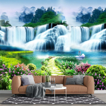 Klassikaline juga tapeet Looduslik maastik 3D juga seina&uuml;mbrus elutuba diivani taustasein Kodu kaunistus 200 cm(W) x 140 cm(H) blue