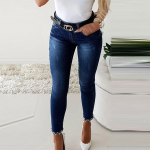 Moodsad Skinny teksad naistele Suvised vabaaja p&uuml;ksid P&uuml;ksid Daamidele Vintage k&otilde;rge v&ouml;&ouml;kohaga teksad Naiste pleegitatud naiste pliiatsp&uuml;ksid XXL