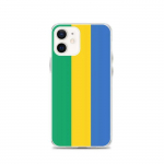 Coque pour iPhone - PIXELFORMA - iPhone 12 - Drapeau du Gabon - Vert - Jaune