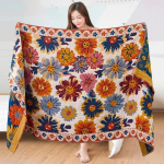1 tk kiiresti imav vannir&auml;tik vannitoa ranna jaoks, puhtast puuvillasest l&otilde;ngast žakaarmadratsi vannir&auml;tik, pehme suur r&auml;tik 80x160 cm, erineva stiiliga lillemustriline disain 80x160cm