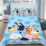 Kohandatud Multikas B-Blueys Bandit Chilli Tekikott Padjap&uuml;&uuml;r Voodipesukomplekt T&auml;iskasvanud Poiss T&uuml;druk Magamistuba Lapsed &Uuml;hekohaline Kahekohaline US Twin 172x218cm