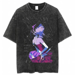Jaapani Anime Vintage Pesitud T&auml;iuslik Sinine T-s&auml;rk Meestele Naistele &Uuml;le suuruses Moodne Vabaaja Streetwear Puuvillane L&uuml;hikeste Varrukatega T-s&auml;rk Topid M