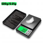 0,01X 200g/300g/500g Mini elektroonilised ehtekaalud Sinise taustvalgustusega &uuml;lit&auml;pne digitaalne kaal kuldse h&otilde;bedase toidu kaalumiseks