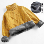 Talvised poisslapsed, paksud kootud alumised s&auml;rgid, k&otilde;rge kraega sviiter kampsun beebipoiste spordiriided 150 kollane