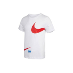 Nike Sportswear Kahekordse Swooshiga Suure Logotr&uuml;kiga &Uuml;mmarguse Kaelusega L&uuml;hikeste Varrukatega T-s&auml;rk Meeste Topid Valge DD3350-100 L