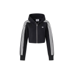 Adidas Originals Premium T&otilde;mblukuga Huppar Kolme Triibuga V&auml;rviplokkide Disainiga Naiste Topp Must JI7061 L
