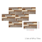 6 tk telliskivi, &otilde;likindel kleebis k&ouml;&ouml;giseina kleebis isekleepuv Bathoom veekindel kleebis tapeet 15 x 30 cm 15cmx30cm 6PCS