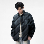 Suur Twill Ameerika T&ouml;&ouml;riiete Denim S&auml;rk Meeste Pikkade Varrukatega Vabaaja Retro Jakk M must
