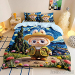 Armsad Hambad Uus Anime La-BuBu Roosa Tekikotikomplekt HD Tekikott Lastele Voodipesukomplektid Voodipesu Magamistoa Sisustus AU Single 140x210