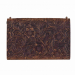 K&auml;sitsi valmistatud reljeefse mustriga pehmest nahast m&auml;rkmik, reisim&auml;rkmik lukuga ja v&otilde;tmega, p&auml;evik, m&auml;rkmepaber, j&otilde;upaber jaoks pruun