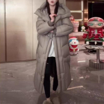 Sulejope Tuulekindel naiste pikk talvine soe kapuutsiga jope valge pardisulega One Size kohv