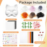 31 tk Therian maskikomplekt T&uuml;hjad kassimaskid Valged therian-maskid Pooln&auml;oga K&auml;sitsi maalitud DIY-maskid Maskeraadiks Cosplay'ks Peokinkideks