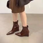 Kiilkontsaga poolsaapad S&uuml;gis Talv Uued Terava Ninaga Veekindlad Tagantlukuga Pehme Tald Kitsad Saapad 35