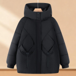 Suured suurused 4XL-8XL Keskealiste naiste talvemantlid Kapuutsiga Elegantsed Paksud Soojad &Uuml;lem&otilde;&otilde;dulised Parkad Naiste Jakid 6XL must